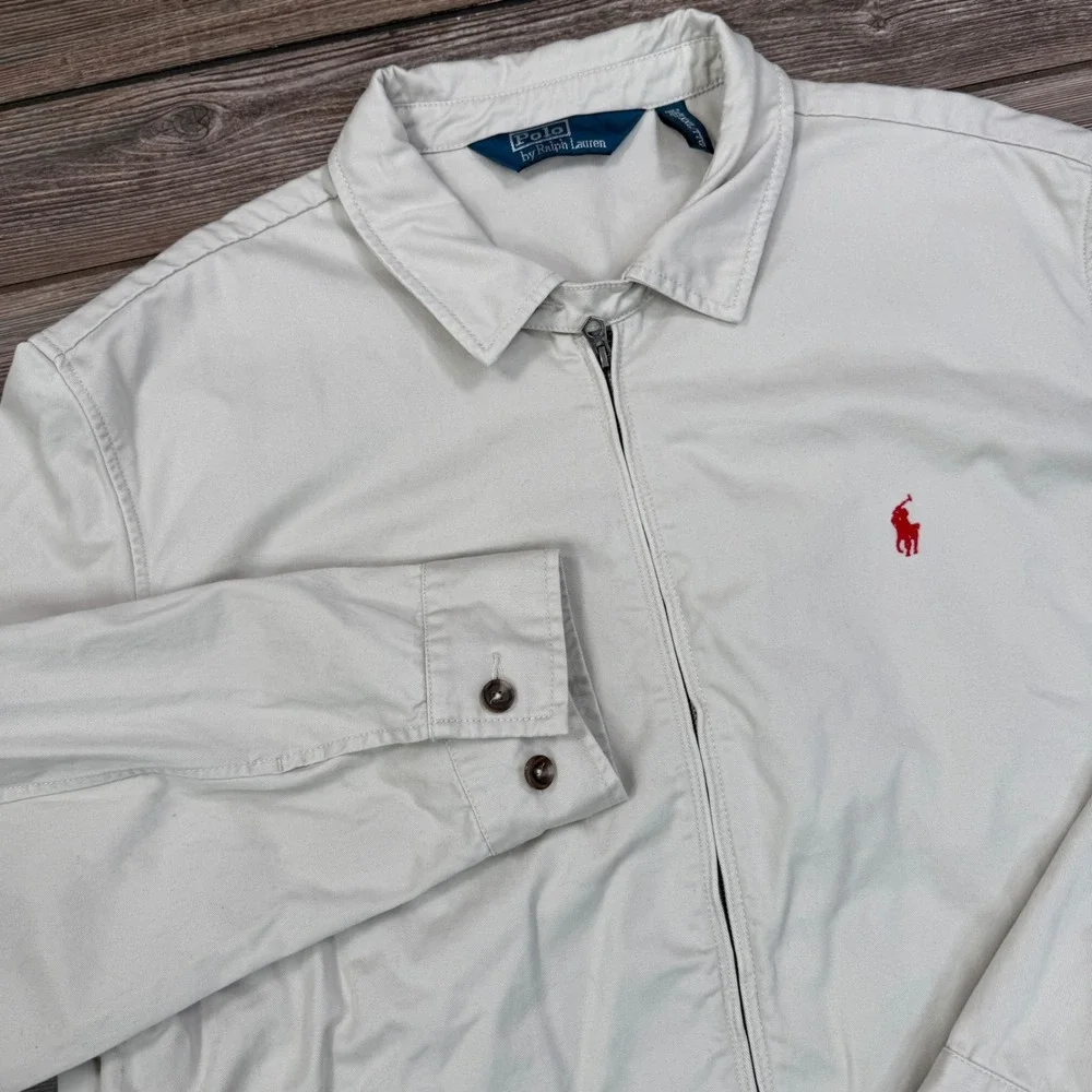 Polo Ralph Lauren Mens‎ Size XXL Tan Beige Cotton Twill Harrington Jacket